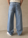 Denim Jeans Baggy Fit Light Blue Vintage Y2K Uomo (S) - indossata retro