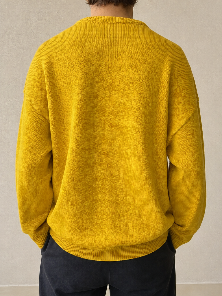 Airball Maglione Giallo con Toppe Vintage Y2K (L) — vista posteriore indossata