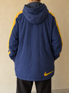 Parka con cappuccio Nike Blu navy e giallo Vintage Y2K (XL) - indossata retro
