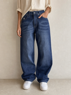Denim Jeans Washed Baggy Fit Enyce Vintage Y2K Donna (XXL) - indossata fronte
