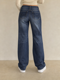 Denim Jeans Washed Straight Fit Vintage Y2K Donna (S) - indossata retro