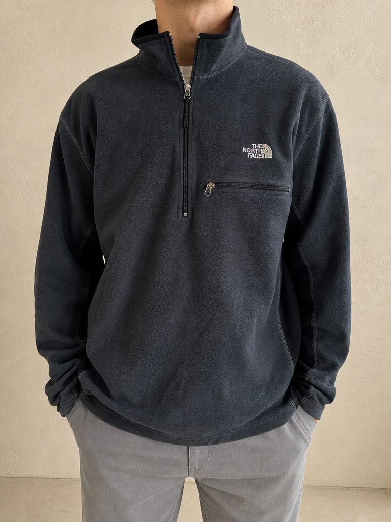 Maglieria The North Face Fleece 1/4 Zip Vintage Y2K Uomo (L) - indossata fronte