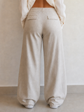 Linen Pants Baggy Fit Beige Low Waist - Pantaloni in Lino Super Baggy Vita Bassa Vintage Y2K Donna - indossata retro