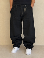 Jeans Denim Denim Pants Enyce Super Baggy Fit Vintage Y2K Uomo (XXL) - indossata fronte