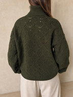 Maglione Lupetto Collo Alto Vintage Y2K Donna (XL) - indossata retro