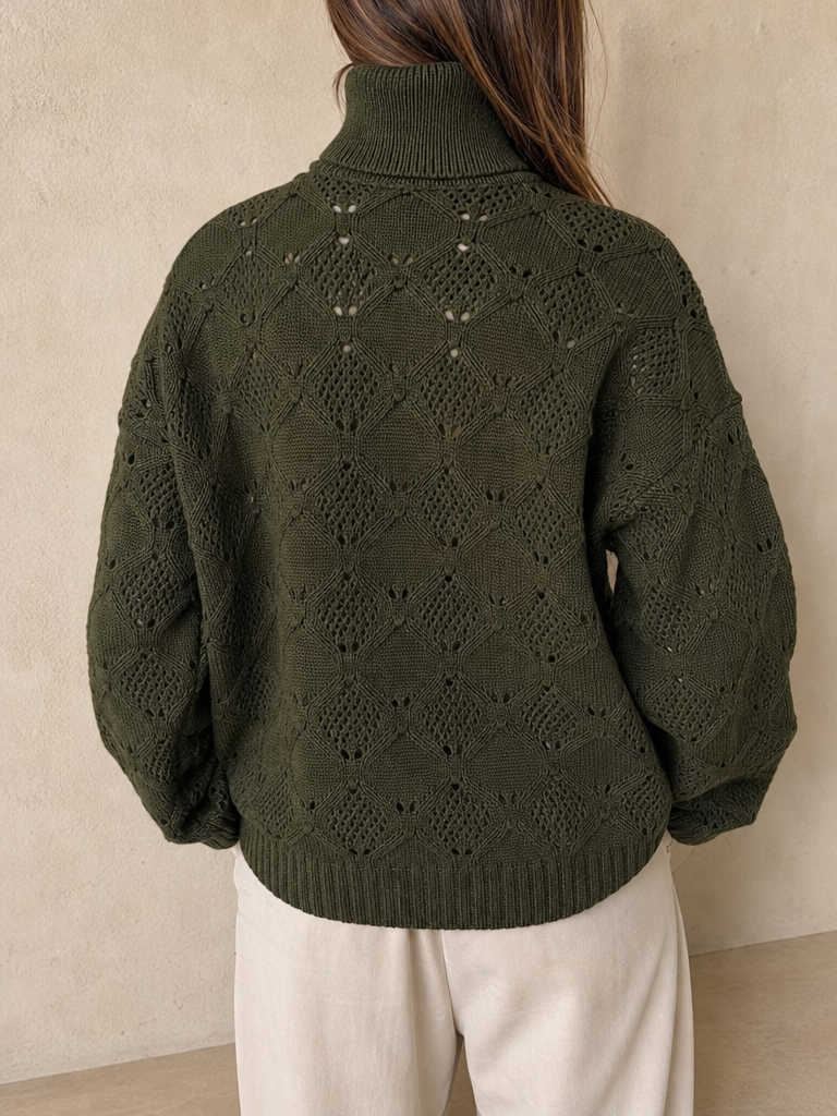 Maglione Lupetto Collo Alto Vintage Y2K Donna (XL) - indossata retro