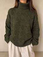 Maglione Lupetto Collo Alto Vintage Y2K Donna (XL) - indossata fronte