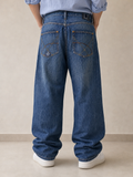 Denim Jeans Enyce Baggy Fit Embroidered Washed Striped Vintage Y2K Uomo - indossata retro