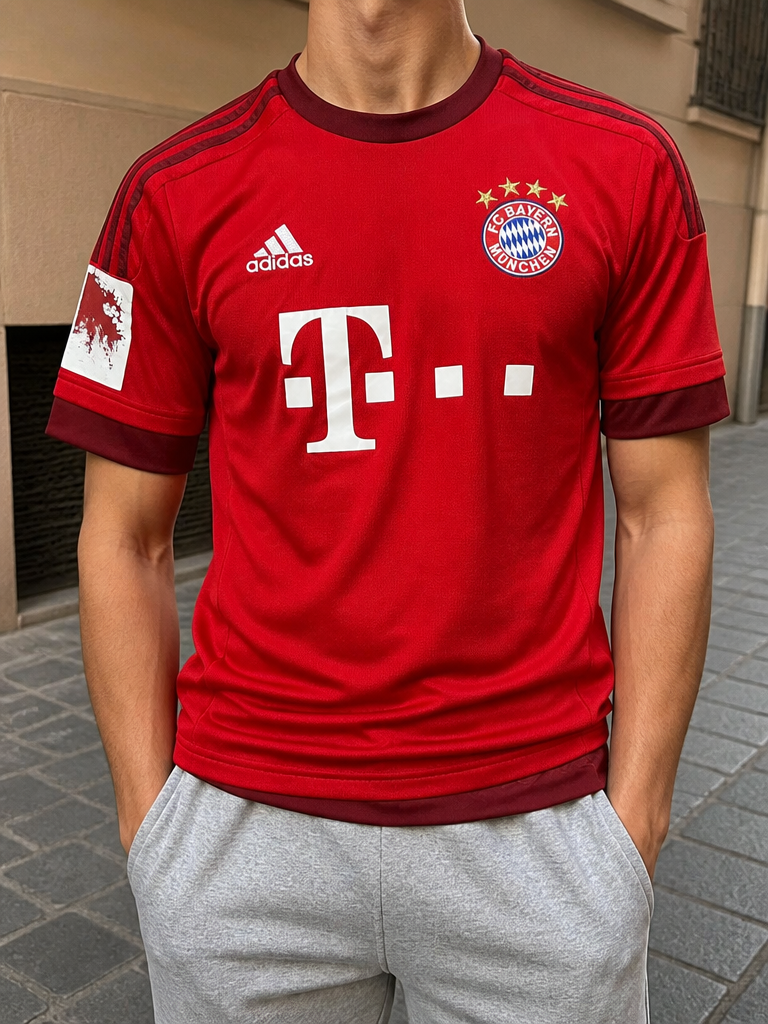 Adidas T-Shirt Bayern Monaco 18 taglia L — foto indossata — foto 1