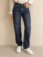 Denim Jeans Trussardi Particular Straight / Slim Fit Blu Navy Vintage Y2K Donna (XS) - indossata fronte