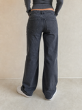 Denim Jeans BootCut H&M Simple Black / Grey Vintage Y2K Donna (XS) - indossata retro