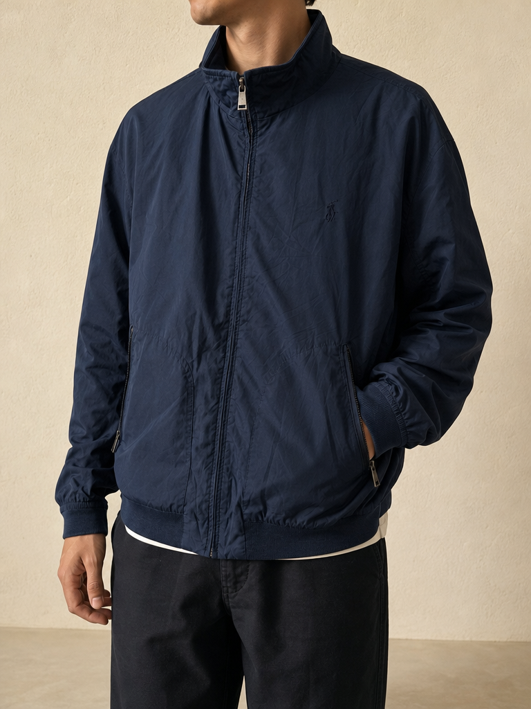 Polo Ralph Lauren Giacca Blu Vintage Y2K Uomo - indossata fronte
