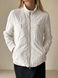 Giacca Moncler Vintage Y2K Bianca Zip Collo Alto (L) - indossata fronte