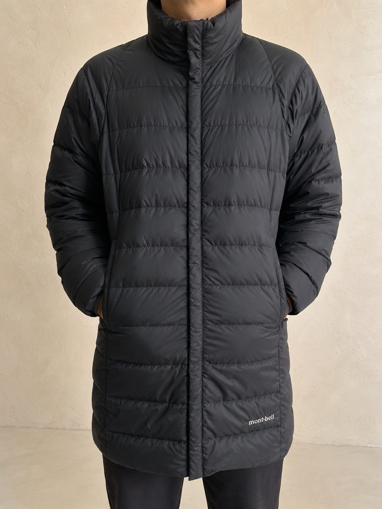 Giacca Giubbino Parka Montbell Piumino Vintage Y2K (S) - indossata fronte