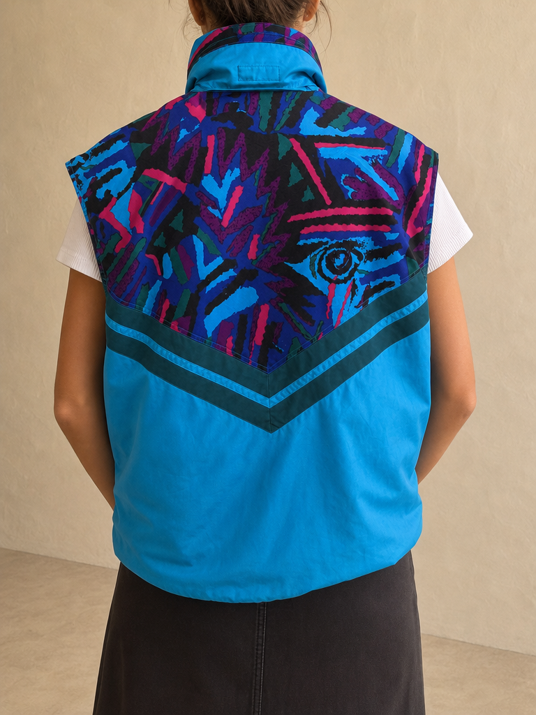 Gilet smanicato Fila Multicolore Vintage Y2K (XL) - indossata retro