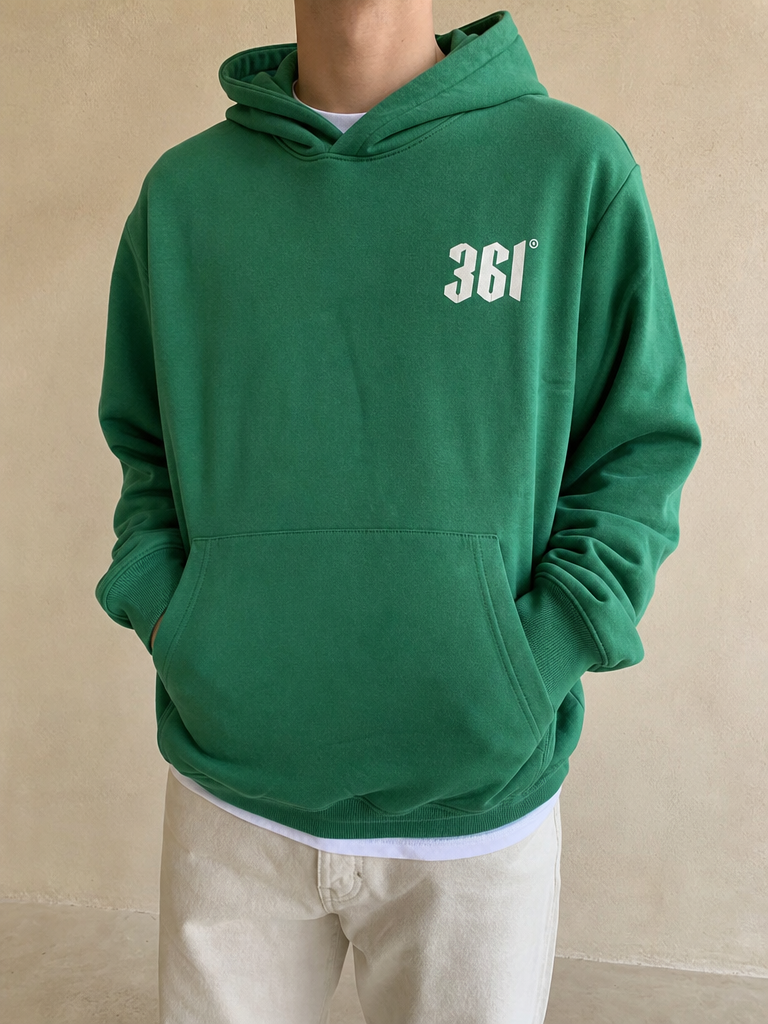 Felpa Angel Printed Green / Silver 361 NEW Vintage Y2K - indossata fronte