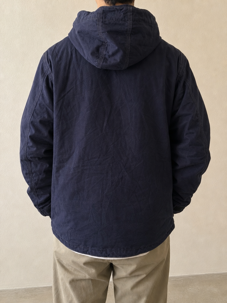 Giacca con cappuccio e zip Carhartt Full Swing FR Blu navy Vintage Y2K - indossata retro