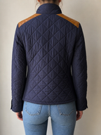 Giacca Imbottita Lauren Ralph Lauren Vintage Y2K Blu Spalle Pelle (S) — foto 2