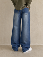 Denim Baggy Fit Washed Jeans Vintage Y2K Uomo (S) - indossata retro