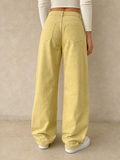 Denim Jeans Baggy Fit Yellow Particular Balloon Vintage Y2K Donna (XS) - indossata retro