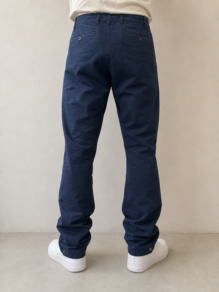 Pantaloni Ralph Lauren Slim Fit con Bottoni a Clip sul Fondo Vintage Y2K Uomo (XS) - indossata retro