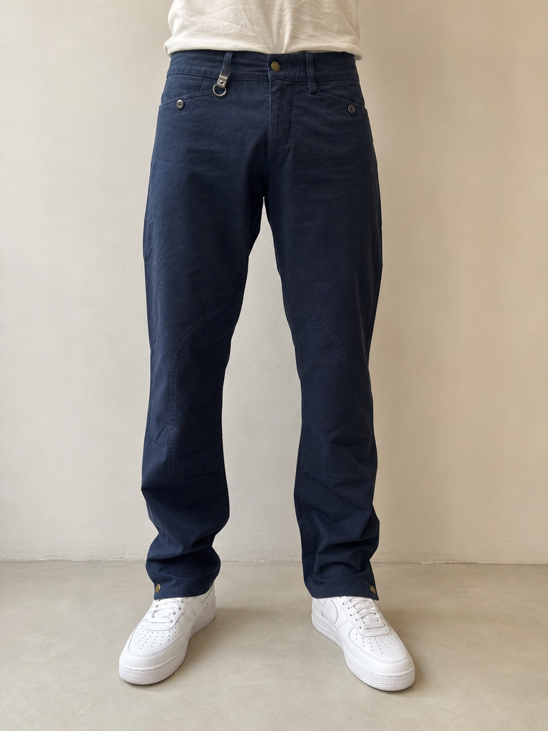 Pantaloni Ralph Lauren Slim Fit con Bottoni a Clip sul Fondo Vintage Y2K Uomo (XS) - indossata fronte