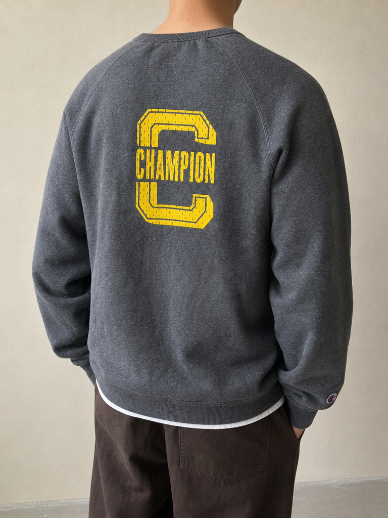 Felpa Girocollo - Crewneck Champion Vintage Y2K Uomo (S) - indossata retro