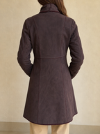 Giacca Cappotto Lungo in Pelle Scamosciata Vintage Y2K Donna (S) - indossata retro