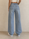 Denim Jeans Washed Straight Fit Vintage Y2K Donna (XS) - indossata retro