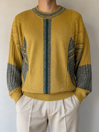 Maglione Umberto Bilancioni Vintage Y2K Giallo Ocra Verde Grigio (52) — foto 1