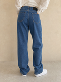 Denim Jeans Straight Fit Simple Blu Vintage Y2K Donna (M) - indossata retro