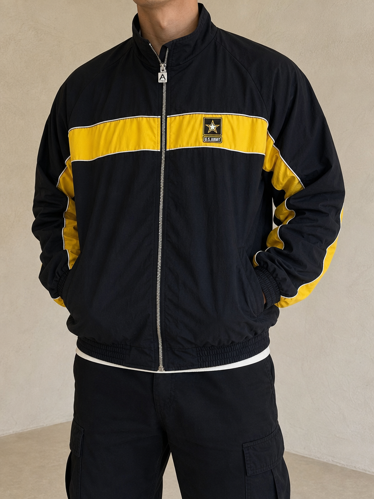 Giacca Jacket Zip U.S. Army Original American Vintage Y2K Uomo (M) - indossata fronte