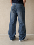 Denim Jeans Particular Washed Baggy Fit Vintage Y2K Uomo - indossata retro