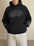 Felpa 361 Arabic Puff Print NEW Boxy Fit Vintage Y2K - indossata fronte