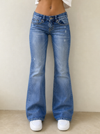 Miss Sixty Denim Jeans BootCut Fit Flared Washed Vintage Y2K Donna (XXS) - indossata fronte