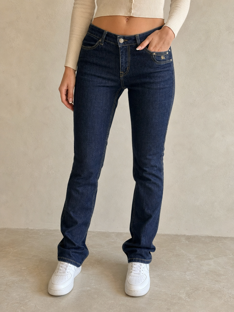 Denim Jeans Burberry Skinny Fit Vintage Y2K Donna (M) - indossata fronte