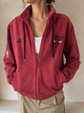 Felpa Adidas Chicago Bulls Zip Vintage Y2K Donna (M) - indossata fronte