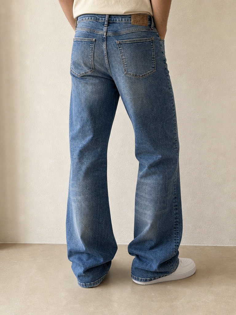Denim Jeans Flare C&A Washed - Jeans Svasati Vintage Y2K Uomo (M) - indossata retro