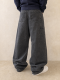 Denim Jeans Super Baggy Fit Black / Grey Vintage Y2K Uomo (XS) - indossata retro