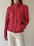 Giacca in similpelle JOOP! JEANS Collo alto Zip Rossa Vintage Y2K (S) - indossata fronte