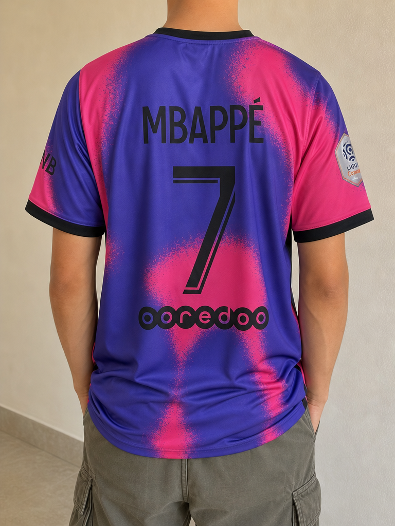 T-Shirt Nike PSG "Mbappe 7" Football 90s 2000s American Style Vintage Y2K (S) - indossata retro