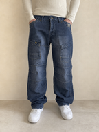 G-Star Jeans Cargo Denim Blu Scuro Vintage Y2K Uomo - indossata fronte