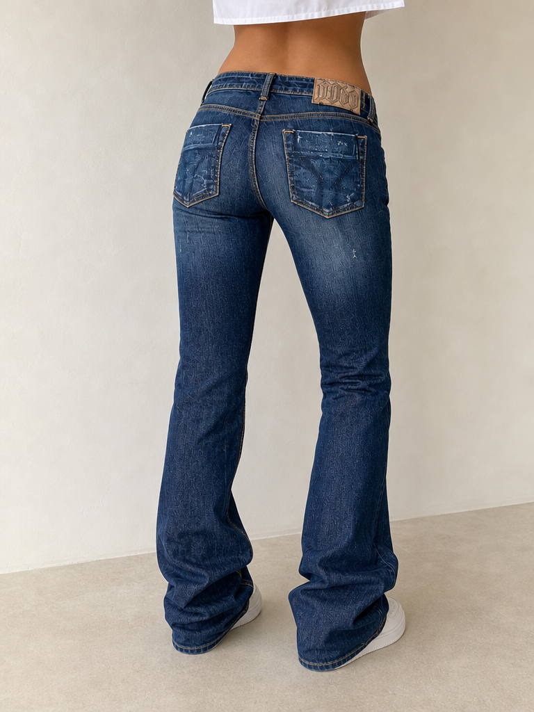 Jeans Denim Denim Miss Sixty Blu Wash Low Waist BootCut Vintage Y2K Donna (XS) - indossata retro