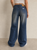 Nexus Denim Jeans Washed Embroidered Baggy Fit Vintage Y2K Donna (XXS) - indossata retro