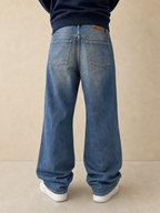 Denim Jeans Baggy Fit Meltin Pot Heavy Denim Washed Vintage Y2K Uomo (M) - indossata retro