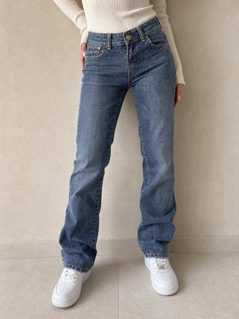 Levis Jeans Patty Anne Skinny Denim Blu Vintage Y2K Donna (XS) - indossata fronte