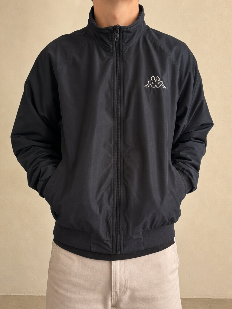 Giacca Giubbino Kappa 90s 2000s American Style Hip Hop Rave Vintage Y2K (S) - indossata fronte