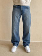 Denim Jeans Dolce & Gabbana Straight / Baggy Fit Particular Vintage Y2K Uomo (L) - indossata fronte