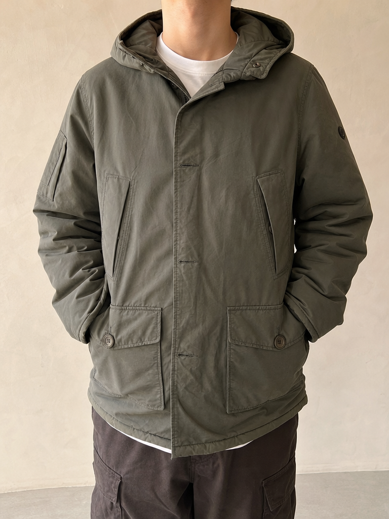 Giacca Piumino Giubbino Best Company Black Label Vintage Y2K (XXL) — foto frontale indossata