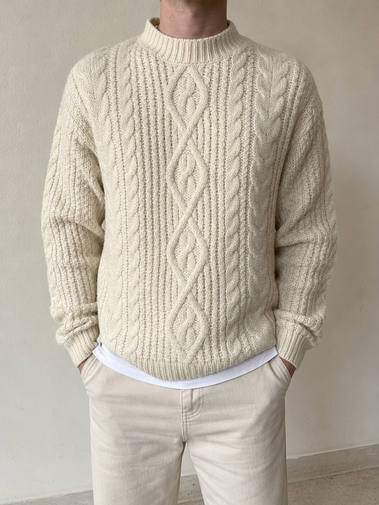 Maglione a Treccia Vintage Y2K (S) - indossata fronte